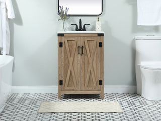 Home Living 19" Farmhouse Natural Oak-Light Bathroom Vanity