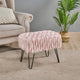Feathery Faux Fur Ottoman, Pink, 19''x13''x17''