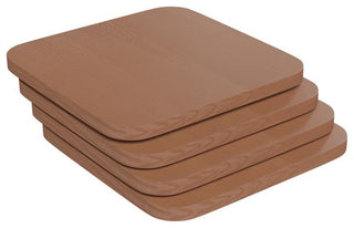 4PK Teak Poly Resin Wood Seats with Rounded Edges