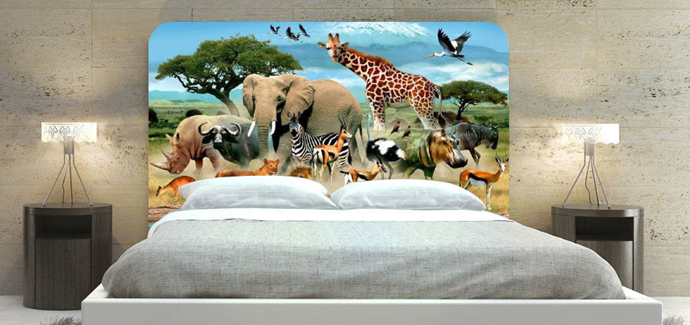 "Animals At The Water" Headboard