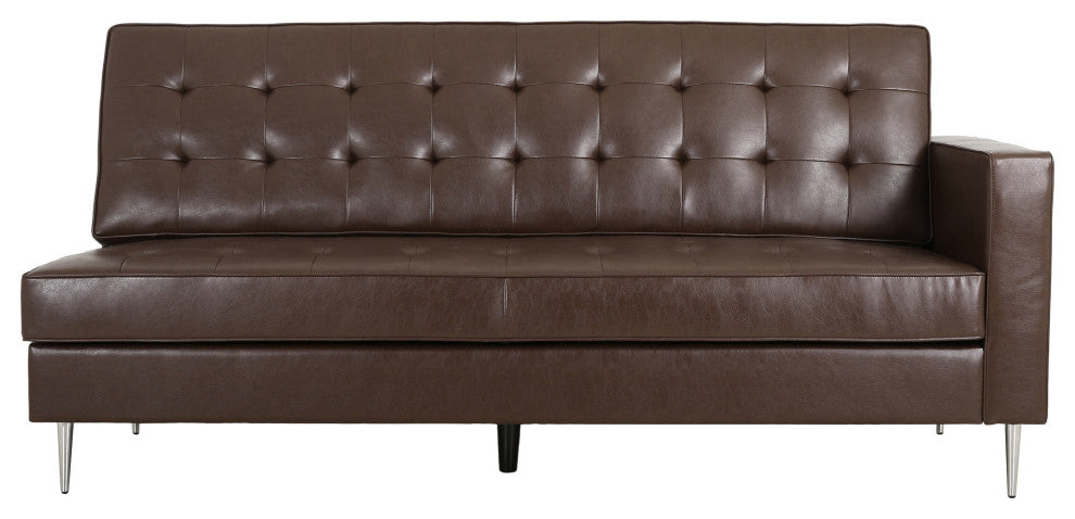 Goliath Contemporary Faux Leather Tufted 5 Seater Sectional Sofa Set