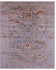 7' 11" X 9' 10" Persian Sickle Leaf Design Hand Knotted Wool & Silk Rug - Q15805