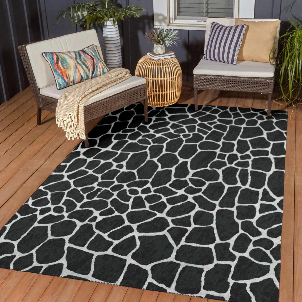 Indoor/Outdoor Mali ML4 Midnight Machine Washable 3' x 5' Rug