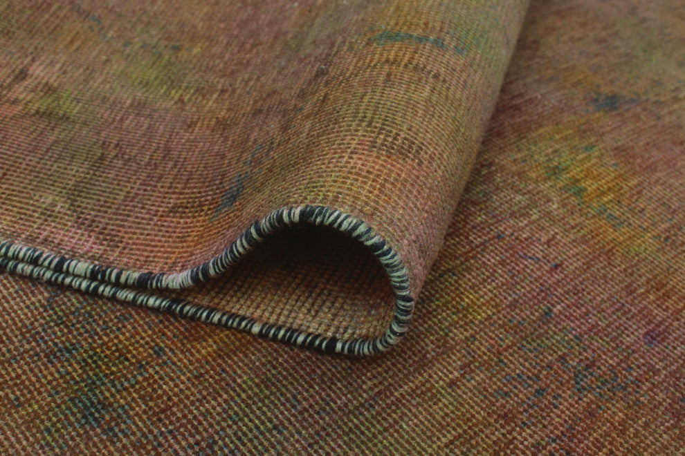 Vintage Distressed CoLight ere Gold/Green Runner, 3'0x12'2