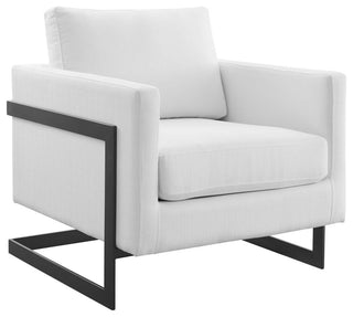 Posse Upholstered Fabric Accent Chair Black White