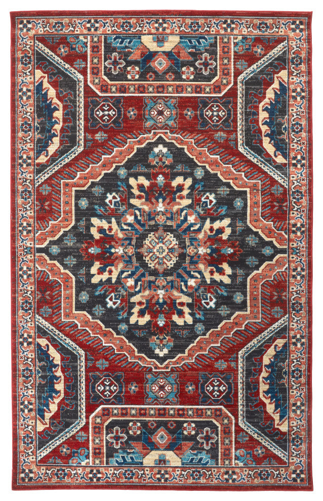 Weave & Wander Kezia Rug, True Red/River Blue, 12ft-10in x 15ft