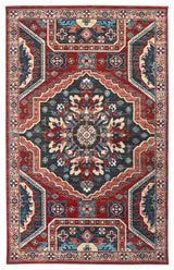 Weave & Wander Kezia Rug, True Red/River Blue, 12ft-10in x 15ft