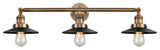 Railroad 32" Bath Vanity Light, Brushed Brass, Matte Black Shade