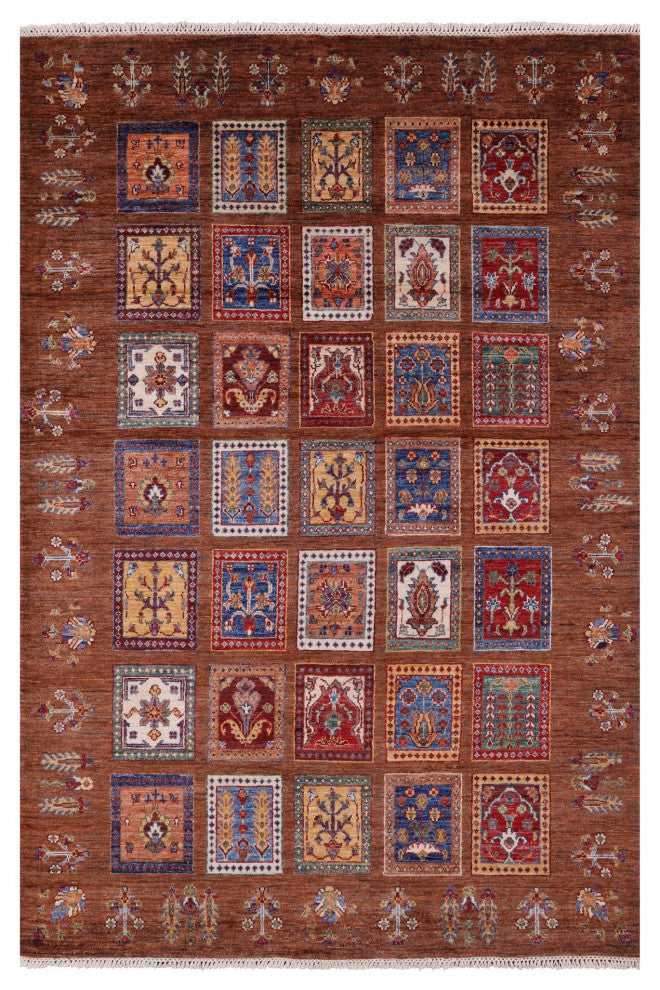 5' 2" X 7' 5" Tribal Persian Gabbeh Hand Knotted Wool Rug Q10093