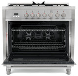 2-Piece Kitchen, 36" 240V Dual Fuel Range and 36" Wall Mount Range Hood
