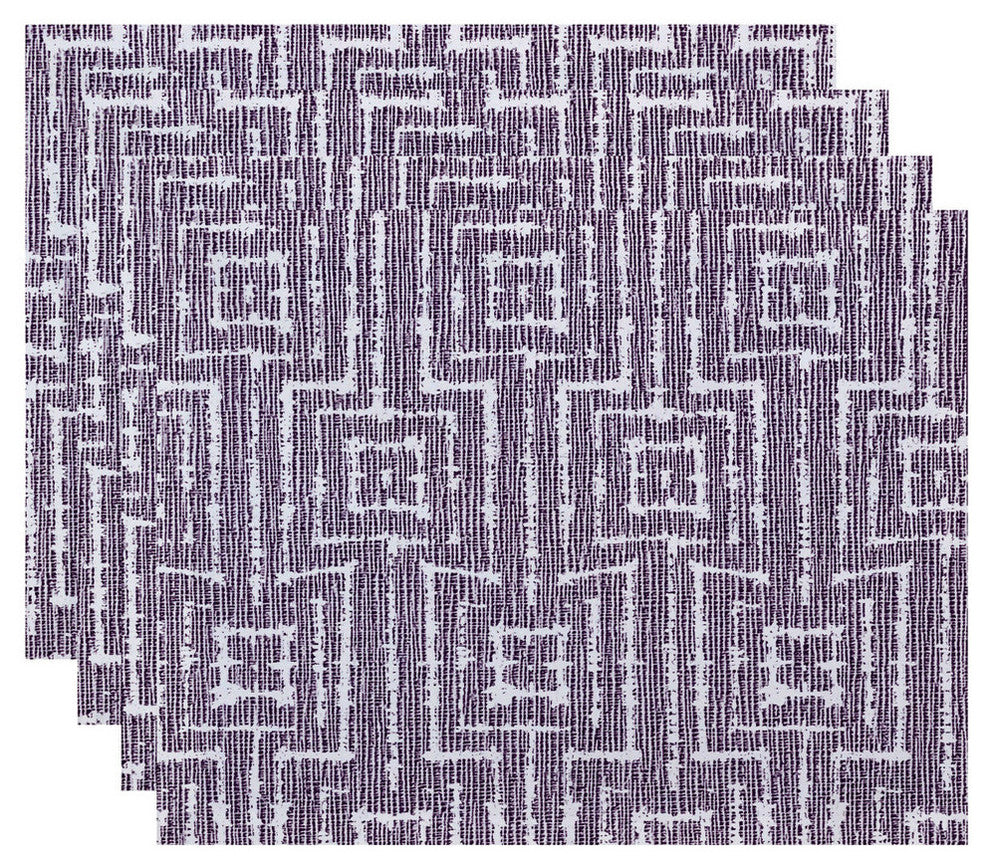 Woven Tiki, Geometric Print Placemat, Purple