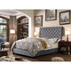 Alexis Chesterfield Tufted Upholstered Platform Bed, King, Gray, King
