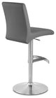 Coveteur Bar Stool Slate Leatherette Brushed Stainless Steel Adjustable Base