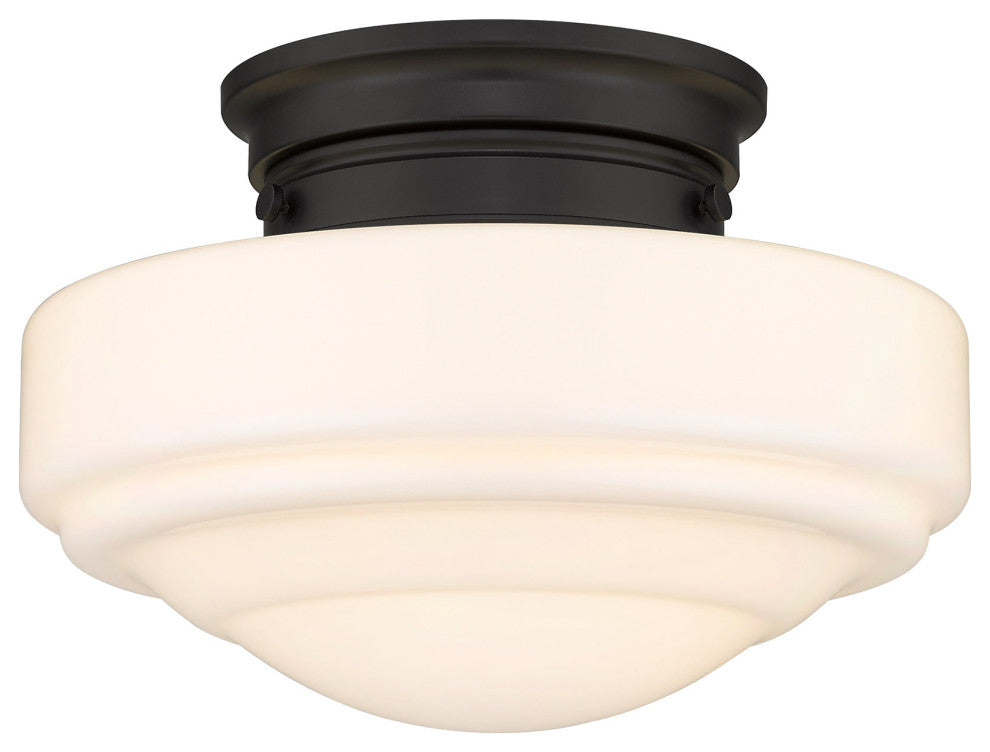 Ingalls Semi-Flush With Vintage Milk Glass Shade
