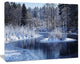 Winter Lake in Deep Forest, Landscape Canvas Art Print, 60"x28"