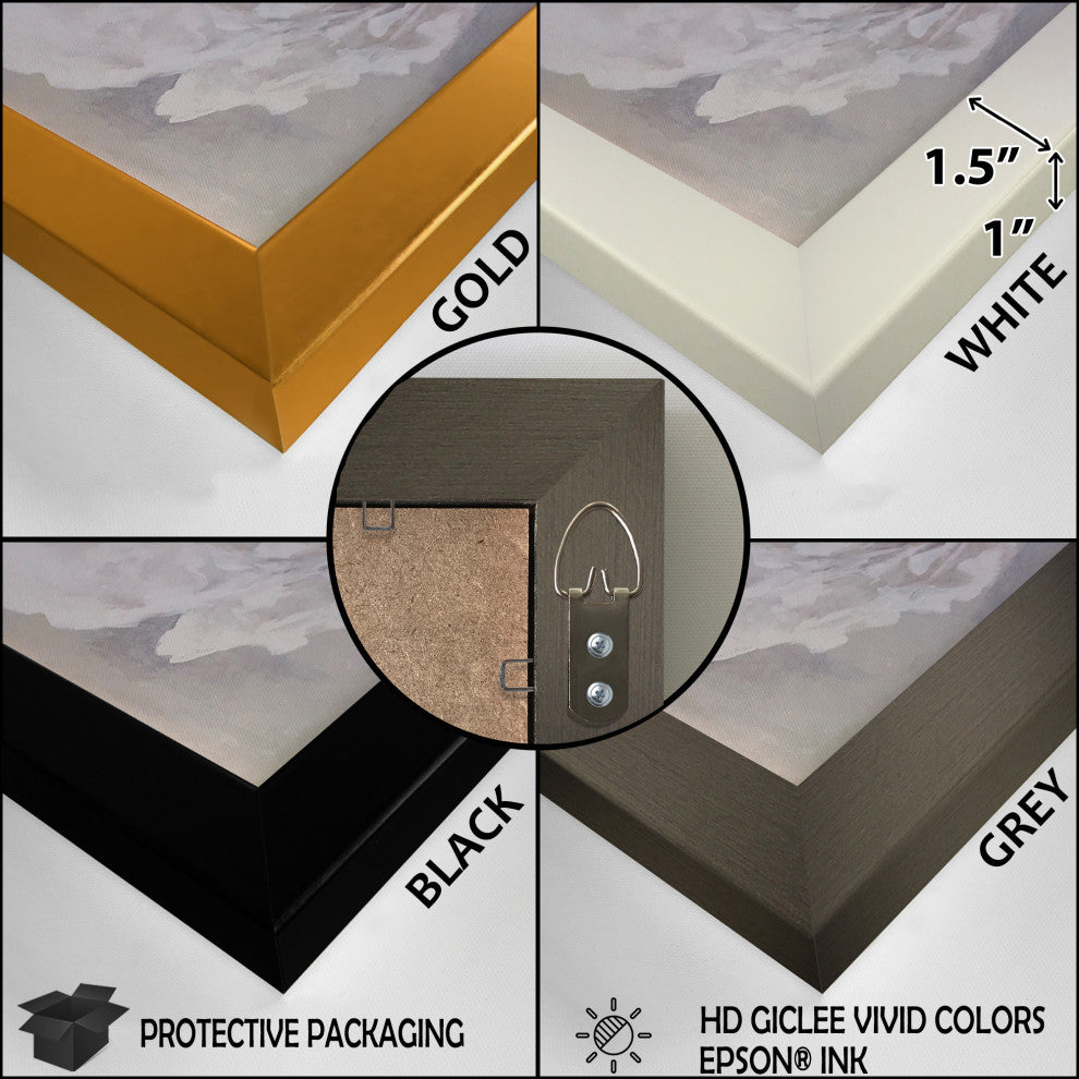 Glam Art Deco Abstract I Framed Print, 24x32, Black