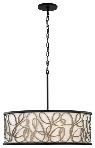 Scribble 6-Lt Pendant - Matte Black/Artifact