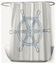 Large Ship Wheel Dusty Smoke 70" w x 73" h Shower Curtain