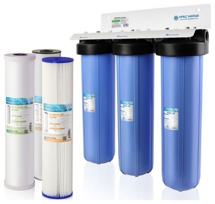 APEC 20" BB Whole House Iron, Sediment and Carbon Water Filter System