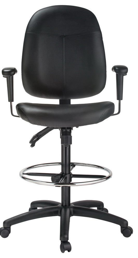 Extra Tall Ergonomic Leather Drafting Chair