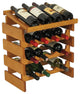 16 Bottle Dakota Wine Rack with Display Top, Medium Oak