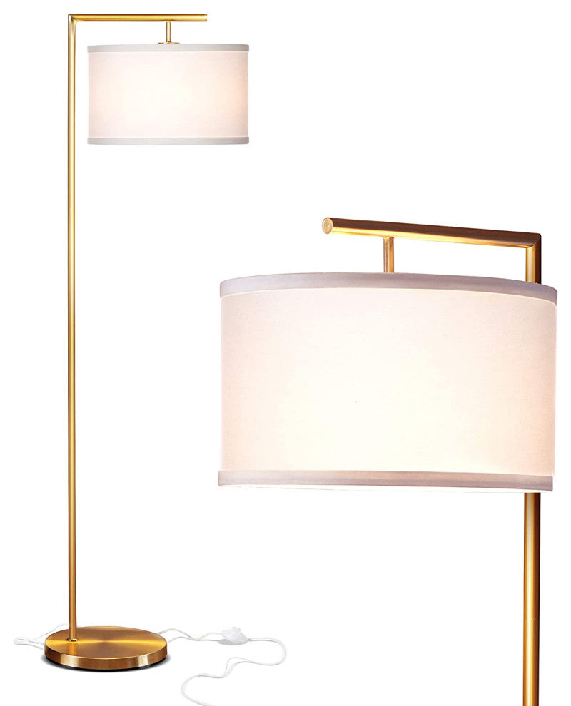 Brightech Montage Modern - Floor Lamp for Living Room Lighting, Antique Brass