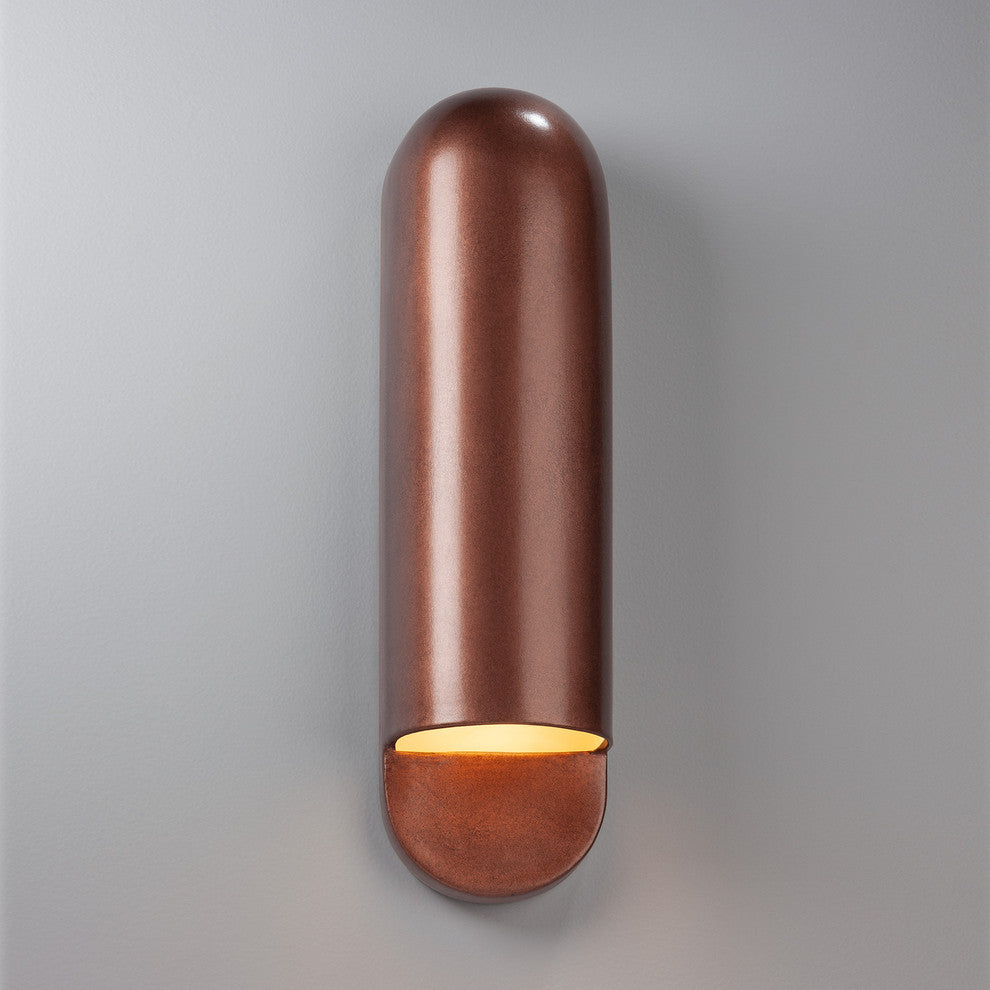 Capsule Wall Sconce, Large, Incandescent, Antique Copper