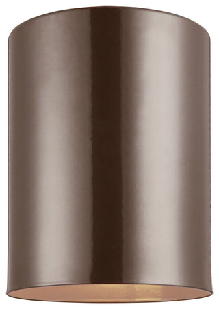 Outdoor Cylinders 1-Light Outdoor Flush Mount, Bronze