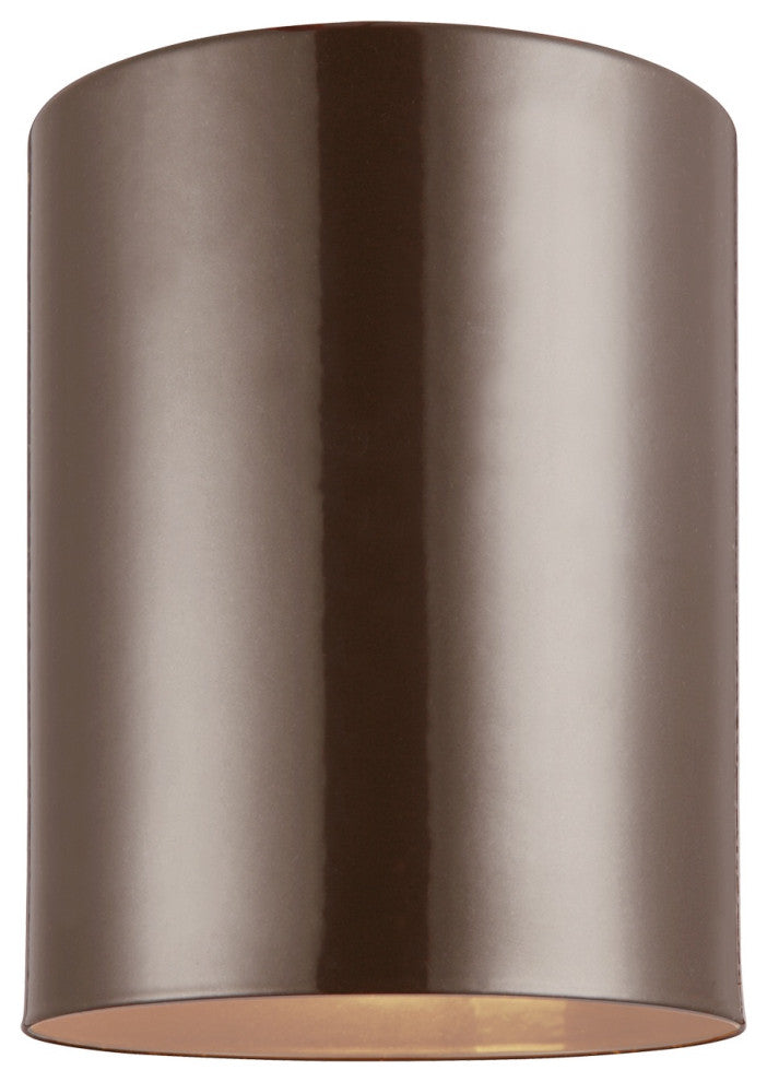 Outdoor Cylinders 1-Light Outdoor Flush Mount, Bronze