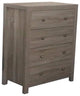 Commodious Brown Finish 4 Drawers Chest With Brass Knob.