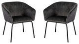 Avery Set of (2) Dining Chairs in Textured Grey Velvet by Diamond Sofa