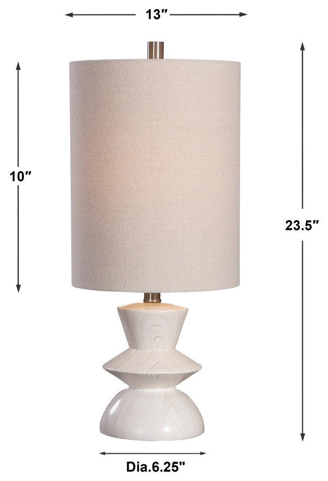 Uttermost Stevens 1 Light 24" Tall Bleached Wood Buffet Lamp