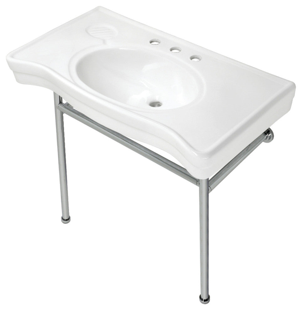Fauceture VPB28140W81 36" Ceramic Console Sink, Legs