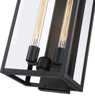 2-Light 20.5"H Modern Black Outdoor Lantern Wall Sconce