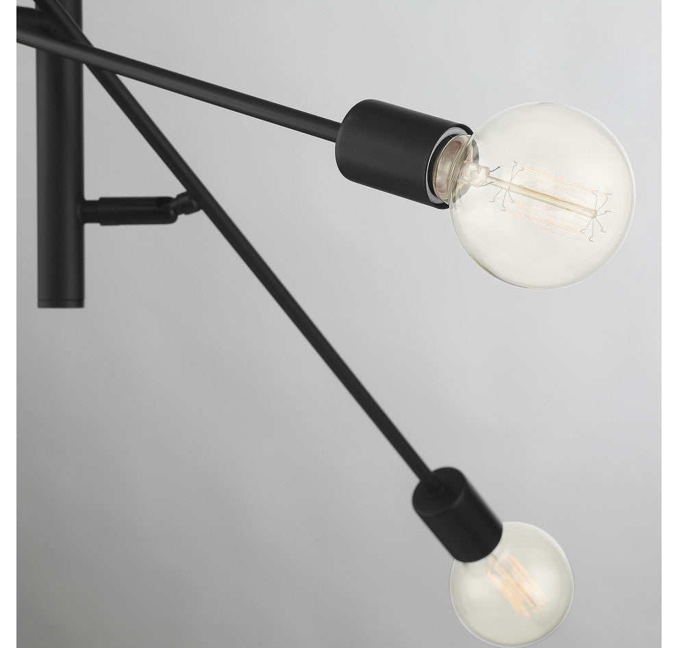 6-Light Chandelier, Matte Black