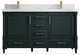 Aberdeen 60 Double Bathroom Vanity in Dark Forest Green 2" Calacatta Nuvo