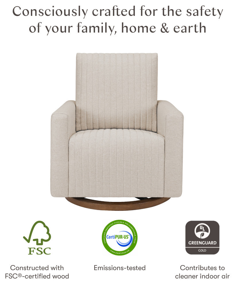 Poe Channeled Swivel Glider, Water Repellent and Stain Resistant, Performance Beach Eco-Weave