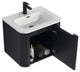 Caskvalley Bath Vanity, Straight Fluted Design Sink Included, Carbon Black, 24"