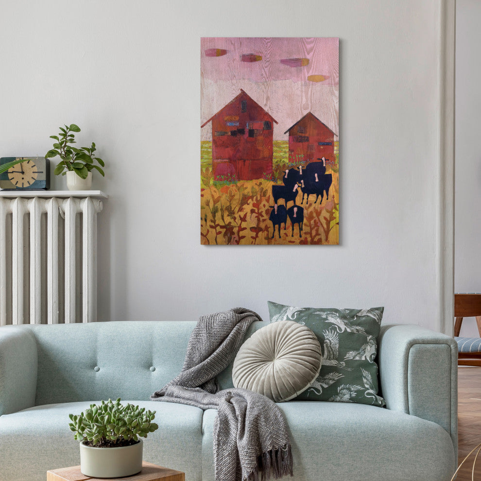 "Orland Barnyard" Fine Giclee Printed on Hand Finished Ash Wood Wall Art