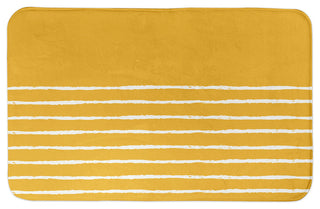 Yellow Sketch Stripes 34x21 Bath Mat