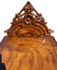 Victorian Nightstand Carved Mahogany, Burl Inlay Wood, 1-Door 1-Drawer