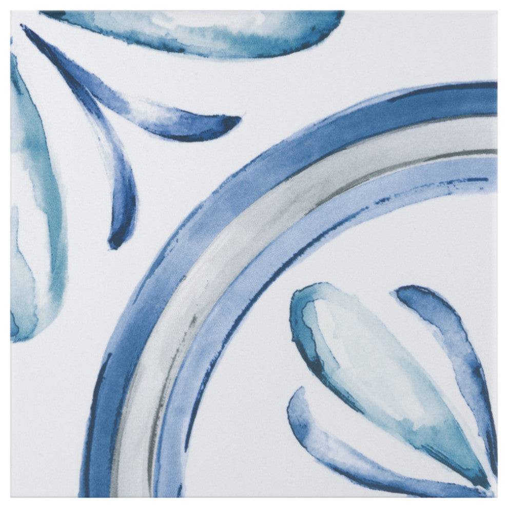 Saint Germain Gele Deco Rivette Porcelain Floor and Wall Tile