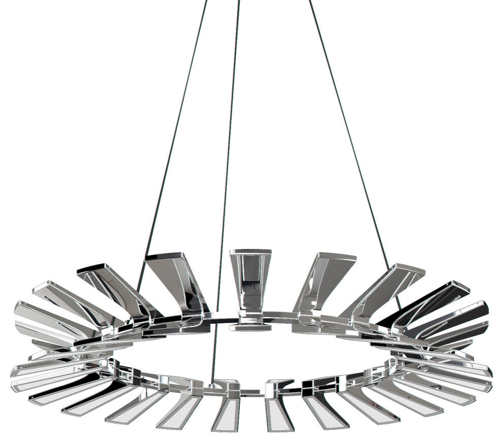 Wedge 36" Chandelier - Polished Chrome