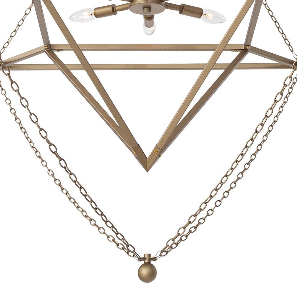 6 Light Dimmable Geometric Chandelier