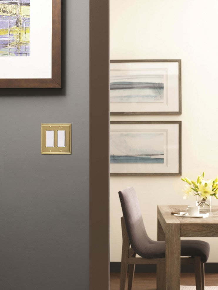 Amerock Double Rocker Wall Plate, Golden Champagne