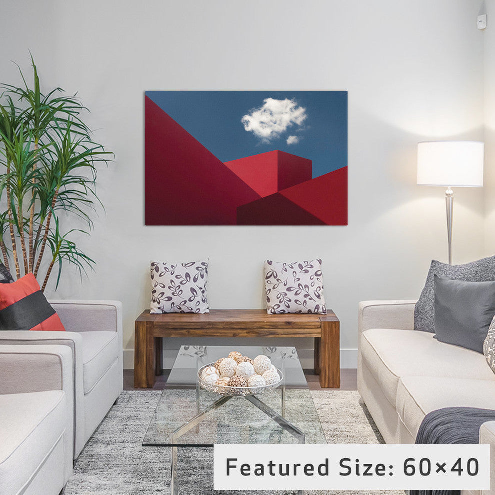 "Red Shapes" by Hugo Borges, 18x12x1.5