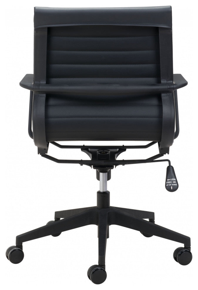 Mod All Black Faux Leather Office Chair