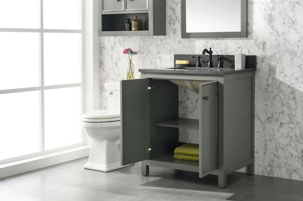 30" Single Sink Vanity Cabinet, Pewter Green