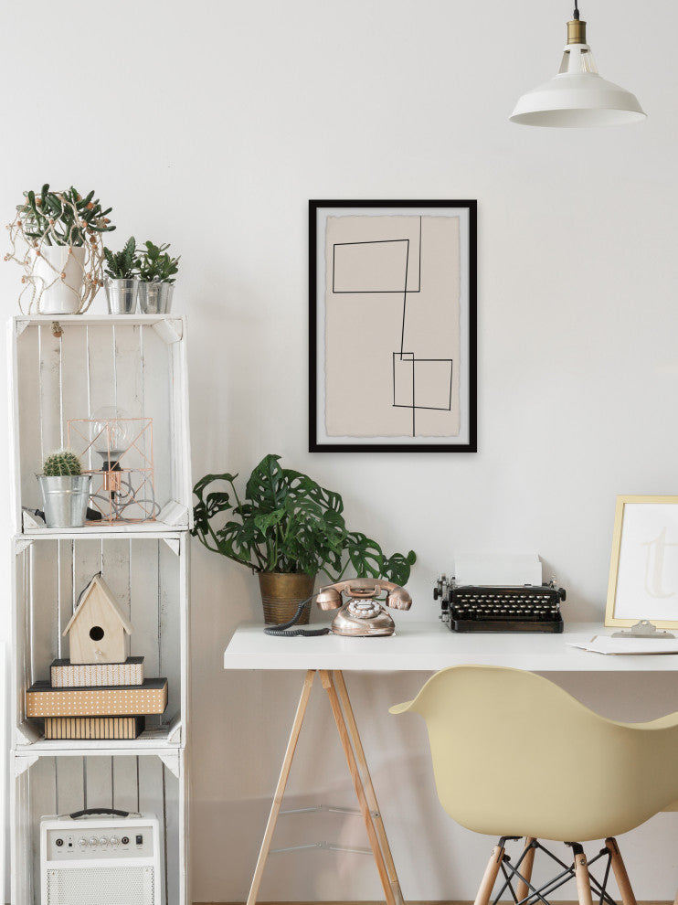 "Flowing Box Lines" Framed Painting Print, 16x24