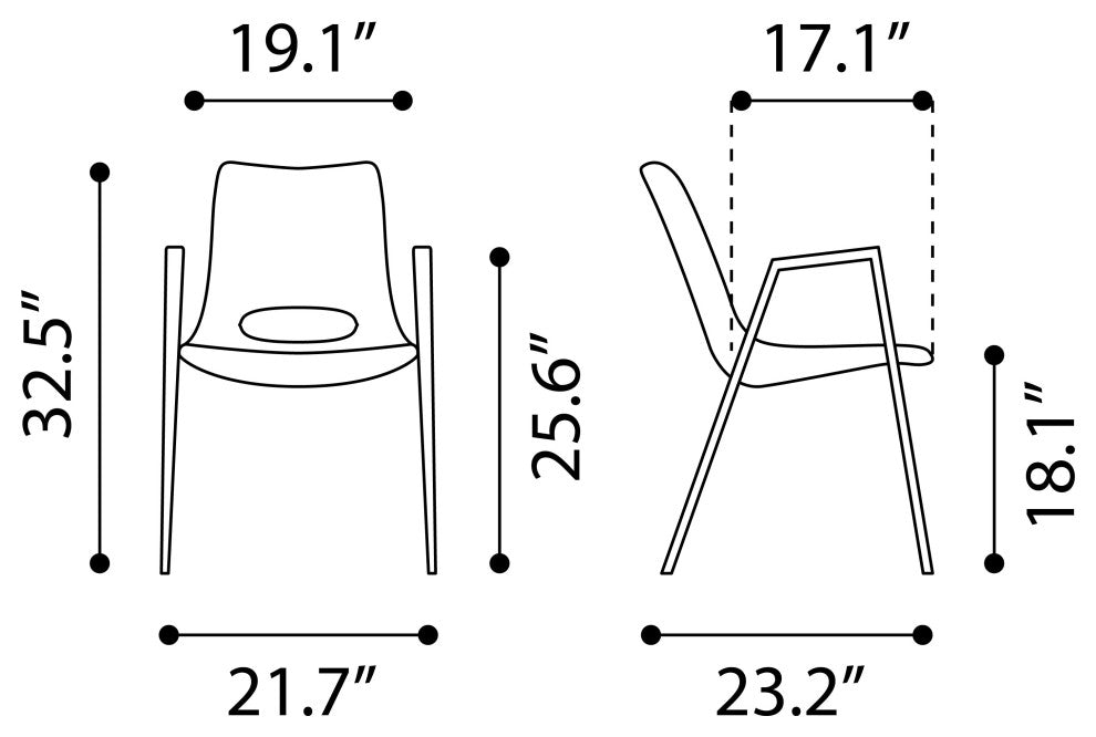 Desi Dining Chair, Set of 2 Beige/Gold